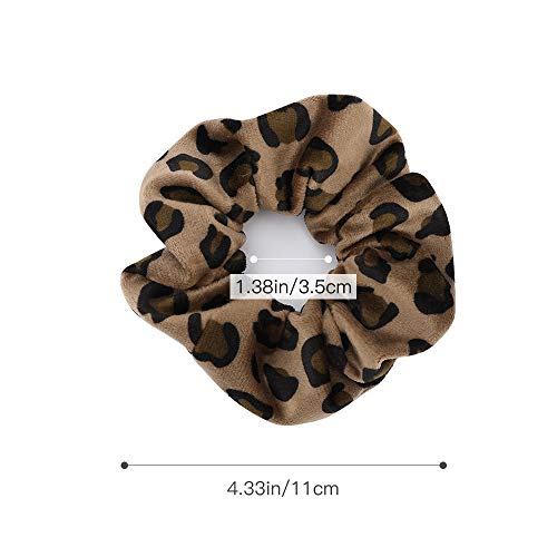 Lewondr Scrunchies Goma del Pelo de Terciopelo Elegante, 8 PZS Bandas del Pelo Suaves Elásticas, Cintas del Pelo de Huella Animales sin Costuras para Mujer de Cola de Caball, Rayas de Cebra/Puntos