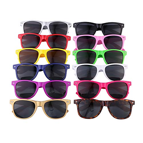 LFYXCW Paquete de 12 Gafas de Sol de Fiesta de Colores Retro Vintage para Adulto (12colores)