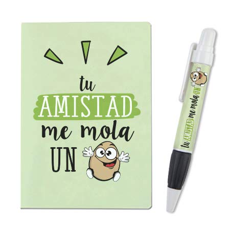 Libreta A-6 + Boli"Tu amistad me mola un huevo" mundohuevo