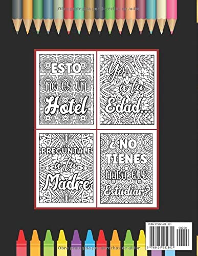 LIBRO DE COLOREAR PARA PADRES: 30 Frases Habituales Paternas con Patrones de Dibujo Relajantes | Regalo Creativo y Original para el Día del Padre, Cumpleaños o Navidad.