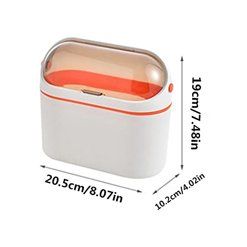 Lidylinashop Cubo Basura Encimera Cubo Basura Contenedores de Dormitorio para Adolescentes Cubo de Basura con Tapa Los residuos de Alimentos Bin Bin con Tapa Orange,One Size