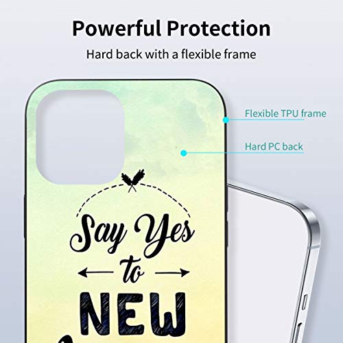 LINGF Compatible con Fundas para iPhone 12-6.1 Cotizaciones Diga sí a New Adventures Funda Protectora para Todo el Cuerpo Funda para teléfono antigolpes a Prueba de Golpes