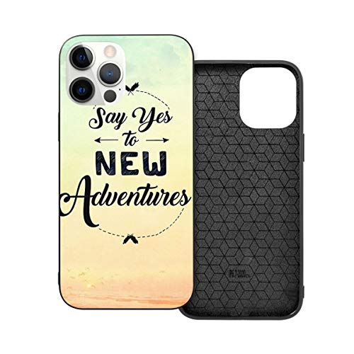 LINGF Compatible con Fundas para iPhone 12-6.1 Cotizaciones Diga sí a New Adventures Funda Protectora para Todo el Cuerpo Funda para teléfono antigolpes a Prueba de Golpes