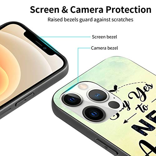 LINGF Compatible con Fundas para iPhone 12-6.1 Cotizaciones Diga sí a New Adventures Funda Protectora para Todo el Cuerpo Funda para teléfono antigolpes a Prueba de Golpes