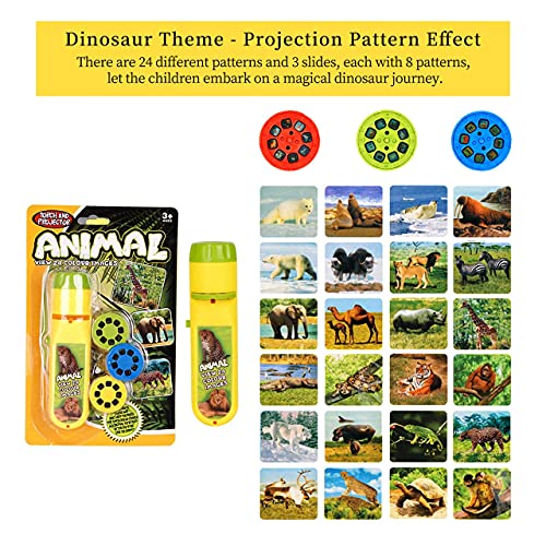 Linterna para niños, Proyector para niños Linterna Pequeña presentación de diapositivas Animales marinos + Animales del bosque, para niños Story Beamer Juguetes （48 imágenes, 6 discos de diapositivas）