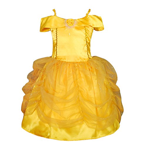 Lito Angels Disfraz Belle de la Bella y la Bestia Vestido de Princesa Amarillo para Bebé Niñas Talla 18 a 24 Meses, estilo A