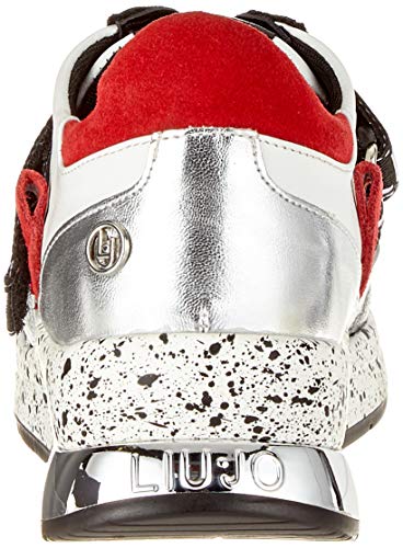 Liu Jo Karli, Zapatillas Mujer, Mehrfarbig Black White Red 1s19a, 39 EU