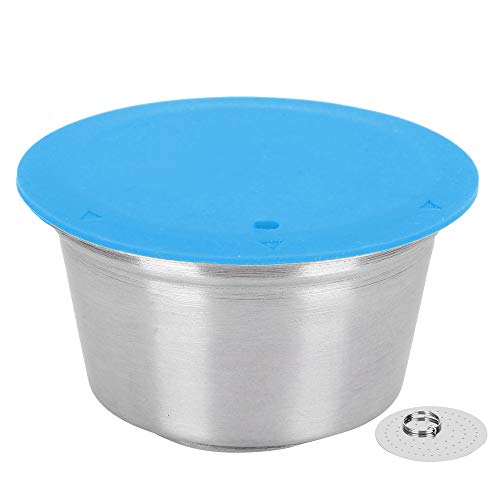 Longzhou Reusable Coffee Pods,Stainless Steel Reusable Refillable Coffee Capsule Cup Fit For Dolce Gusto Coffee Maker(azul)