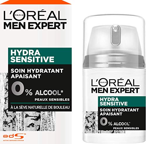 L'Oréal Men Expert - Soin Hydratant Apaisant Visage pour Homme - Pour Peaux Sensibles - Hydra Sensitive - 50 ml
