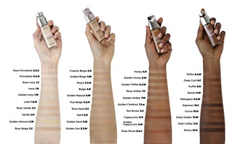 L'Oréal Paris Accord Parfait, Base de maquillaje acabado natural con ácido hialurónico, tono piel oscuro 9N, 30 ml