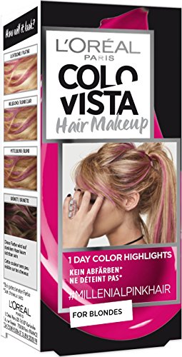 L'Oréal Paris Colovista - Maquillaje para el cabello, 1 capa, 5 tonos de color rosa millenial