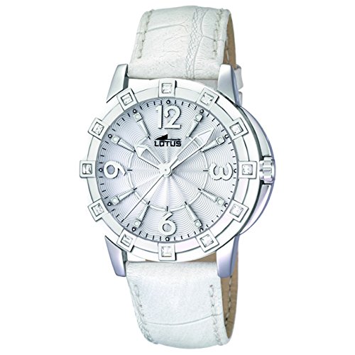 Lotus 15745/1 - Reloj analógico de Cuarzo para Mujer con Correa de Piel, Color Blanco