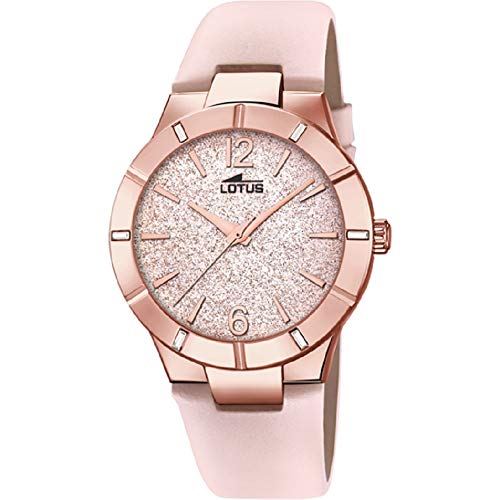 Lotus 18610/2 - Reloj Analógico para Mujer, de Cuarzo con Correa en Cuero, Oro Rosa