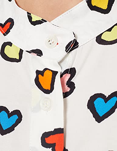 Love Moschino Hemd Bluse, Multicolor (P.Hearts/White 0037), 38 (Talla del Fabricante: 40) para Mujer