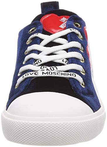 Love Moschino Scarpad.gomma30 Velluto, Zapatillas para Mujer, Azul (BLU 75a), 35 EU