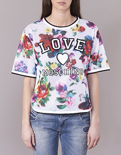 Love Moschino T-Shirt Camiseta, Multicolor (A00+Pixel Flow. 0009), 36 (Talla del Fabricante: 38) para Mujer