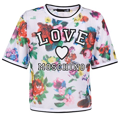 Love Moschino T-Shirt Camiseta, Multicolor (A00+Pixel Flow. 0009), 36 (Talla del Fabricante: 38) para Mujer