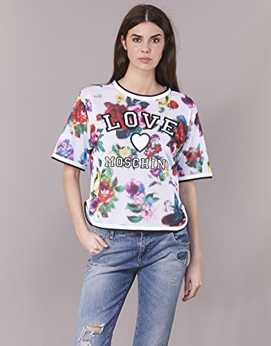 Love Moschino T-Shirt Camiseta, Multicolor (A00+Pixel Flow. 0009), 38 (Talla del Fabricante: 40) para Mujer