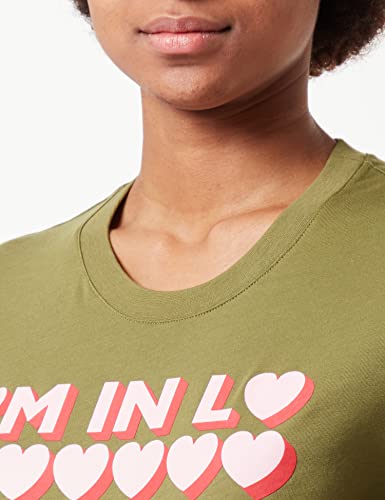 Love Moschino t-Shirt with I'm IN Love Print Camiseta, Verde, 48 para Mujer