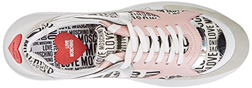 Love Moschino, Zapatos de Mujer, de la colección Otoño Invierno 2021, NEAKER, Color Blanco, 41 EU