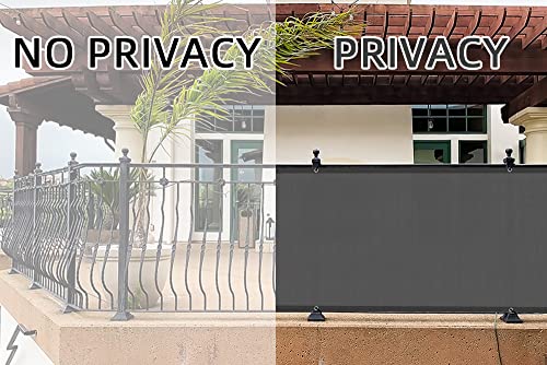 LOVE STORY Privacidad de Balcón y Pantallas Protectoras Poliéster Impermeable(PES) Pantalla para Balcón Jardín Protección de Privacidad,0,75 x 6 m, Antracita
