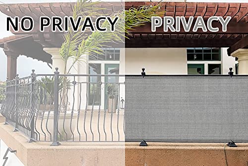 LOVE STORY Privacidad de Balcón y Pantallas Protectoras(HDPE) Pantalla para Balcón Jardín Protección de Privacidad,0,75 x 3 m, Marron-Gris