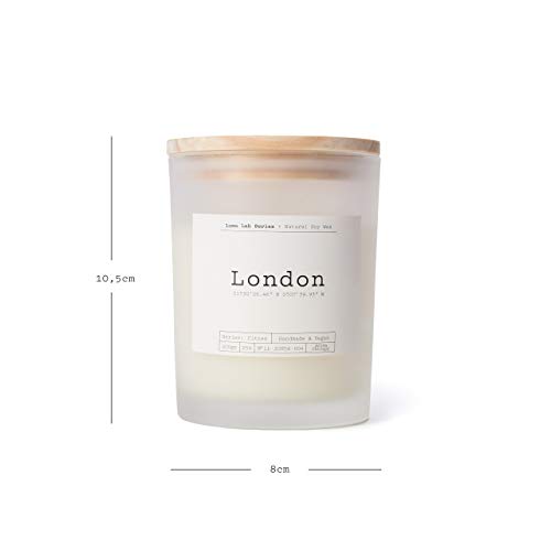 Lumaland Luma Lab Vela Perfumada City - Londres - Recuerdos de tu Lugar Favorito en Casa - 100% Cera de Soja - Vegana, Sostenible y Elegante - Aroma a Crema de Vainilla y Sándalo
