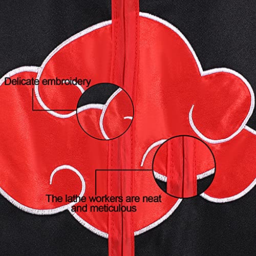 LUOWAN Capa de Akatsuki Itachi,Anime Naruto Akatsuki Uchiha Itachi Shuriken Frente Diadema Accesorios Trajes Cosplay Accesorios… (S)