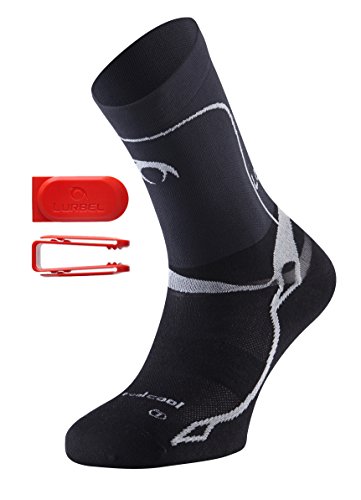 Lurbel Triumph Evo Corto Medias de compresión//unidad – Calcetines de compresión Calcetines, hombre & mujer, para deportes, vuelo y viaje, color Negro , tamaño 43-46