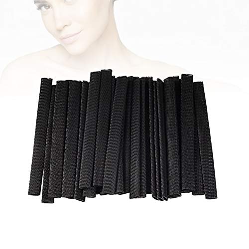 Lurrose 100pcs Maquillaje Cepillo Malla Cubierta Cosmético Cepillo Protector Net Sleeve Guards (Negro)