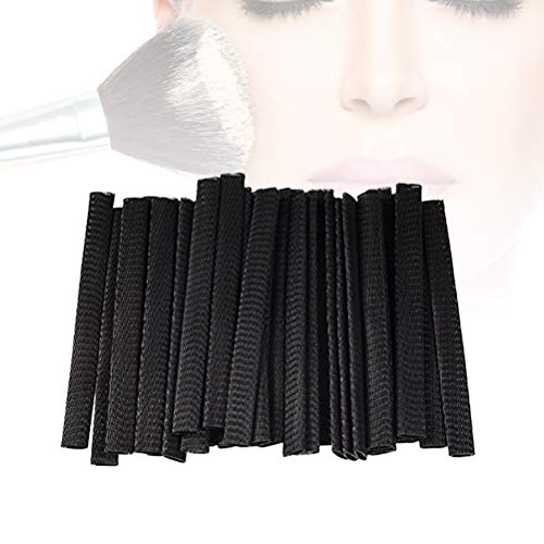 Lurrose 100pcs Maquillaje Cepillo Malla Cubierta Cosmético Cepillo Protector Net Sleeve Guards (Negro)