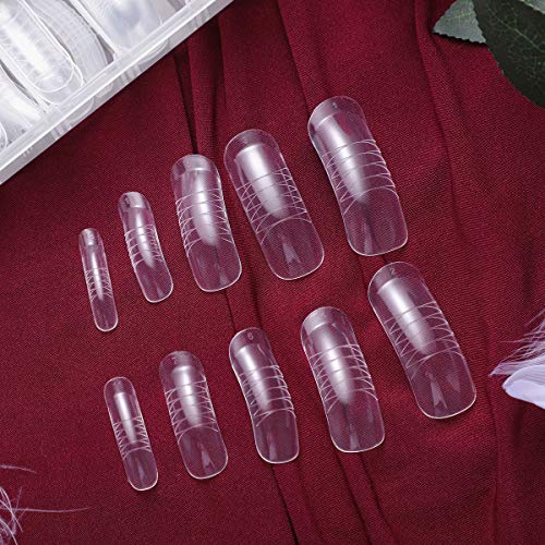 Lurrose 140 UNIDS Formas duales Sistema de uñas acrílicas para moldes de uñas falsas Cubiertas completas Consejos para uñas Gel UV para extensión de uñas