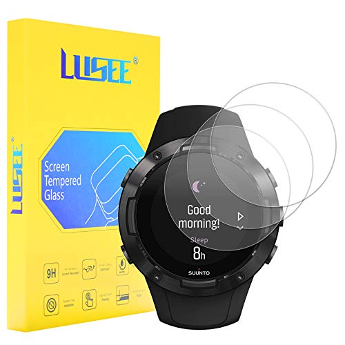 Lusee 3 Piezas Protector de Pantalla para Reloj Smartwatch (Circular, Diámetro: 38mm) Cristal Vidrio Templado [Alta Definición] [Resistente a los arañazos] [Anti-Huellas] 2.5D Protector de Pantalla