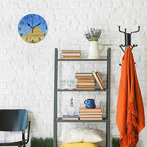 LZXO - Reloj de Pared con diseño de pirámides egipcias, Pintura de Desierto, silencioso, 24 cm, silencioso, Funciona con Pilas, Decorativo, para Cocina, Sala de Estar, Dormitorio, Oficina