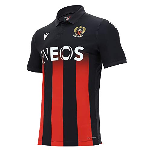 Macron Nice.m20 Matchday Auth. Home Shirt SS Sr OGC Nizza 2020/21-Camiseta, Hombre, Negro, XX-Large