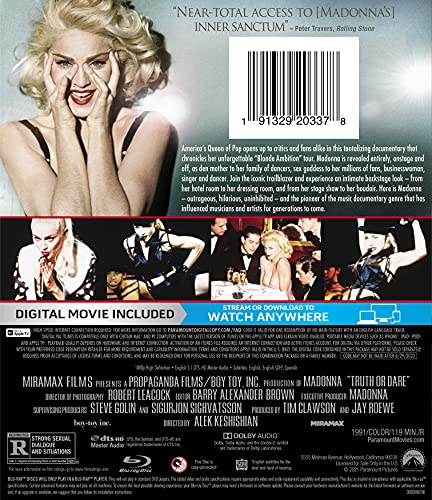 Madonna: Truth or Dare [USA] [Blu-ray]