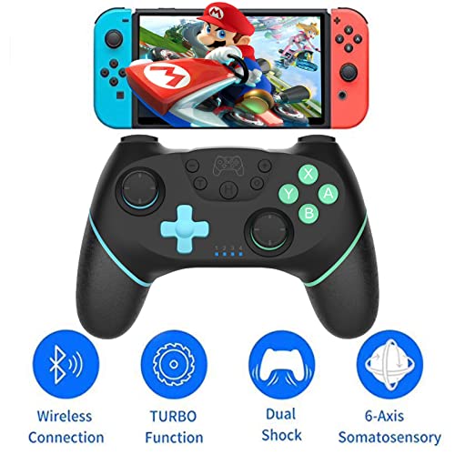 Maegoo Mando Switch, Inalámbrico Switch Mando Pro Gamepad Joystick con Turbo y Macro Función, 6 Gyro Axis y Dual Vibration Mando para Nintendo Switch/Switch Lite/Switch OLED