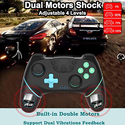 Maegoo Mando Switch, Inalámbrico Switch Mando Pro Gamepad Joystick con Turbo y Macro Función, 6 Gyro Axis y Dual Vibration Mando para Nintendo Switch/Switch Lite/Switch OLED