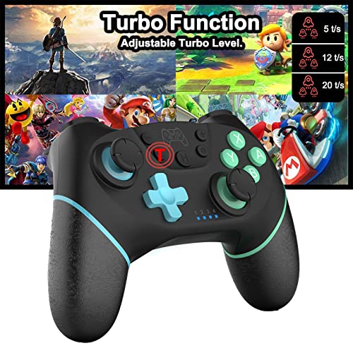 Maegoo Mando Switch, Inalámbrico Switch Mando Pro Gamepad Joystick con Turbo y Macro Función, 6 Gyro Axis y Dual Vibration Mando para Nintendo Switch/Switch Lite/Switch OLED