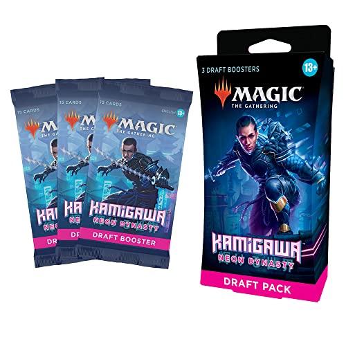 Magic The Gathering Conjunto de 3 Sobres de Draft de Kamigawa: Dinastía de Neón, (Versión en Inglés)