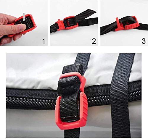 MAGMA Pack 2 Cinchas de Amarre de 3m | Correas para Baca Coche y Portabicicletas. Surf, Bici, Kayak, Moto | Hebilla -Trinquete con Protección de Goma para no rayar | Carga Segura - SWL: 250kgf Rojo