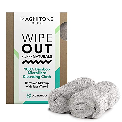 Magnitone ¡WipeOut! Paquete de 2 Toallitas de Microfibra Súper Natural de Bambú 40cm x 17cm - Gris