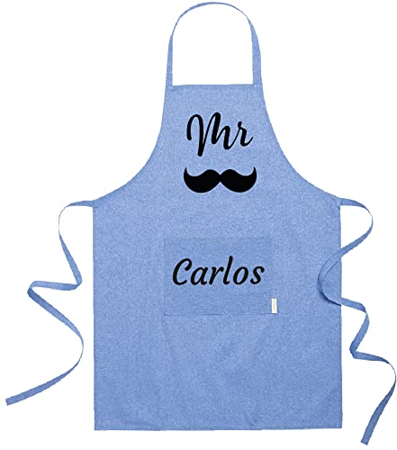 Majami Delantales de cocina personalizados para parejas - Delantales personalizados con nombres - Regalo Personalizado San Valentín, día de los enamorados - Regalos para pareja, boda, aniversarios