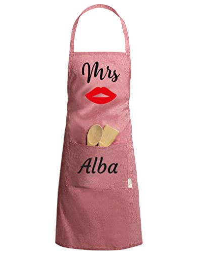 Majami Delantales de cocina personalizados para parejas - Delantales personalizados con nombres - Regalo Personalizado San Valentín, día de los enamorados - Regalos para pareja, boda, aniversarios