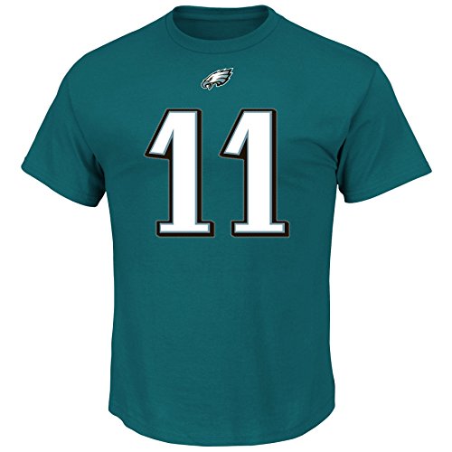 Majestic Carson Wentz Philadelphia Eagles Green - Camiseta con nombre y número (talla M)