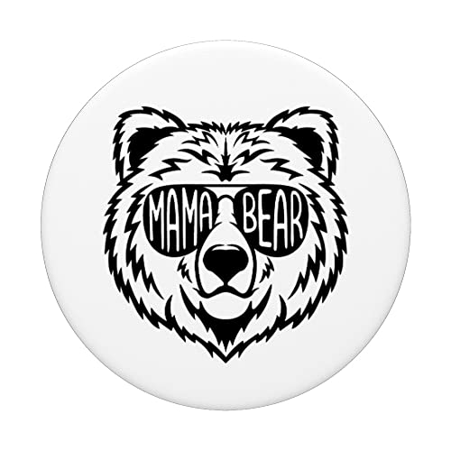 Mama Bear Face Gafas De Sol Madre Mamá PopSockets PopGrip Intercambiable