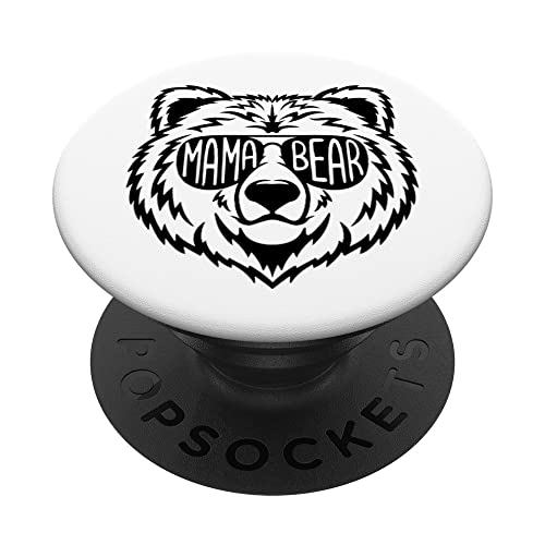 Mama Bear Face Gafas De Sol Madre Mamá PopSockets PopGrip Intercambiable