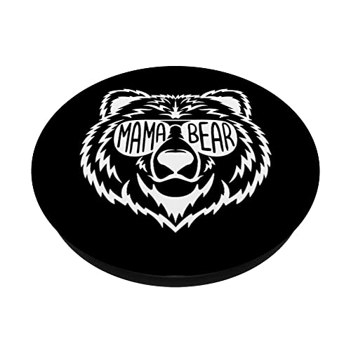 Mama Bear Face Gafas De Sol Madre Mamá PopSockets PopGrip Intercambiable