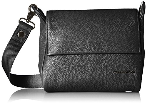 Mandarina Duck Mellow Leather P10FZT93, Bolso Bandolera para Mujer, Nero, 23x18x3 (L x H x W)