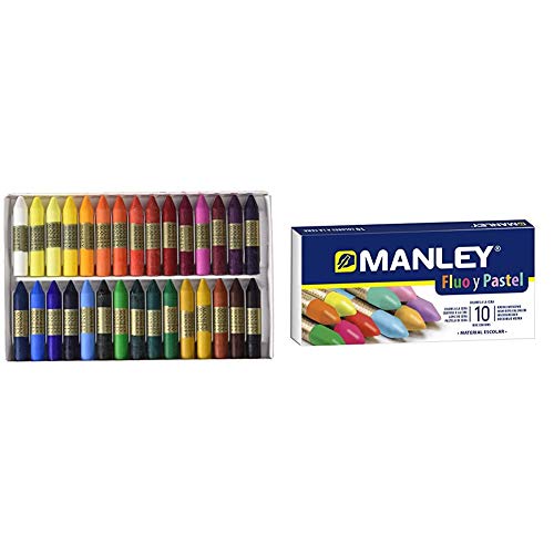 Manley 130 - Ceras, 30 unidades + 10 ceras Manley Especiales (FLUO+PASTEL)